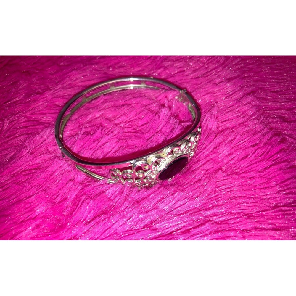 Vintage 70s Silver Sarah Coventry Bangle Bracelet Retro Costume jewelry **READ**